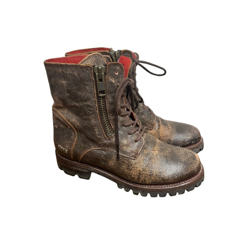 Bed Stu Tactic Trek Women's Combat Boots Brown Distressed Leather Vibram Size 8